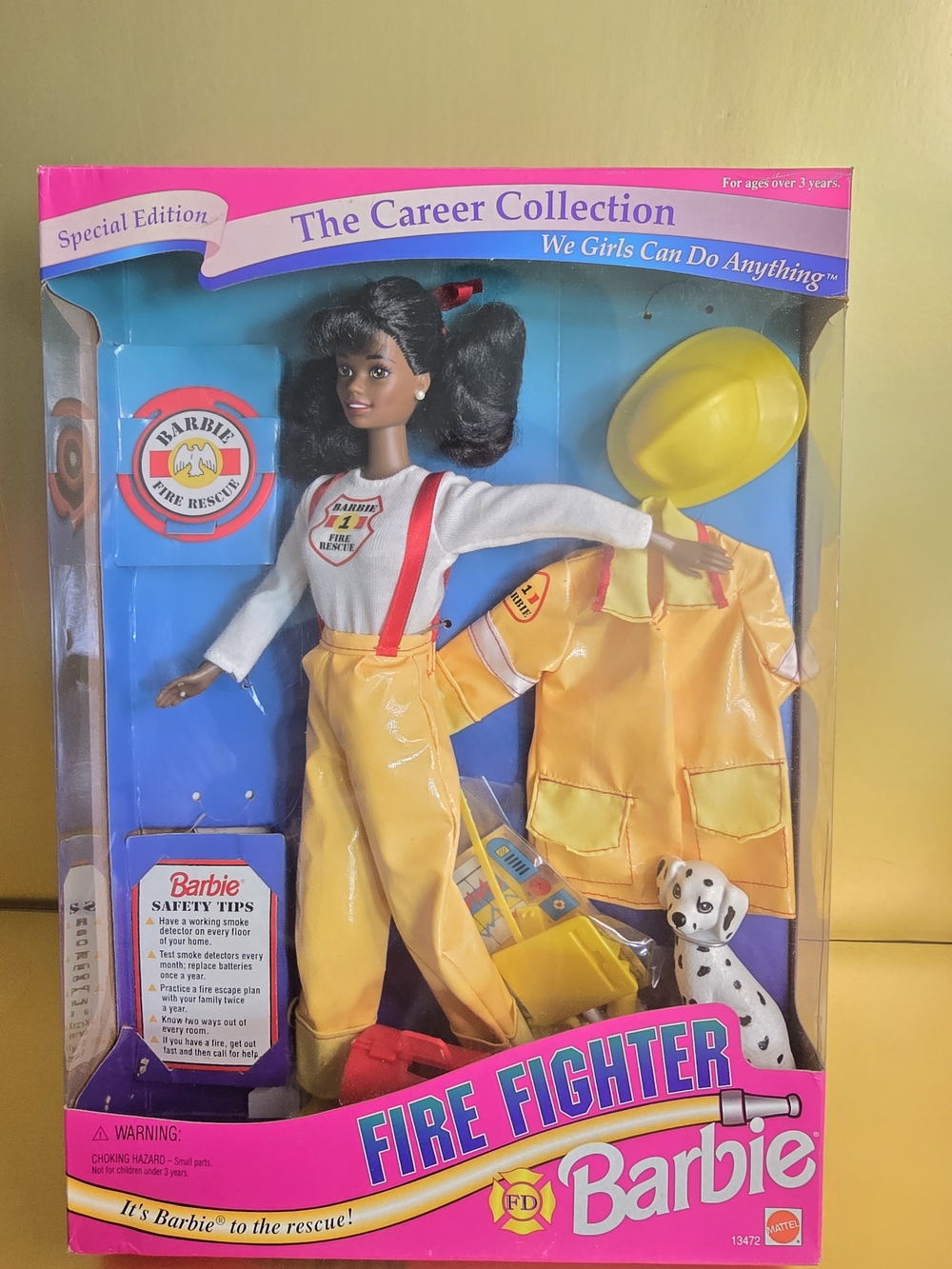 Barbie Fire Fighter Doll - Yellow Outfit, Red Accents